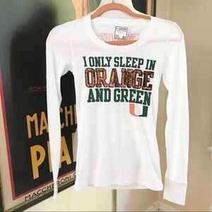 Victoria Secret: Womans Collegiate University of Miami  Long Sleeved T- Shirt XS
